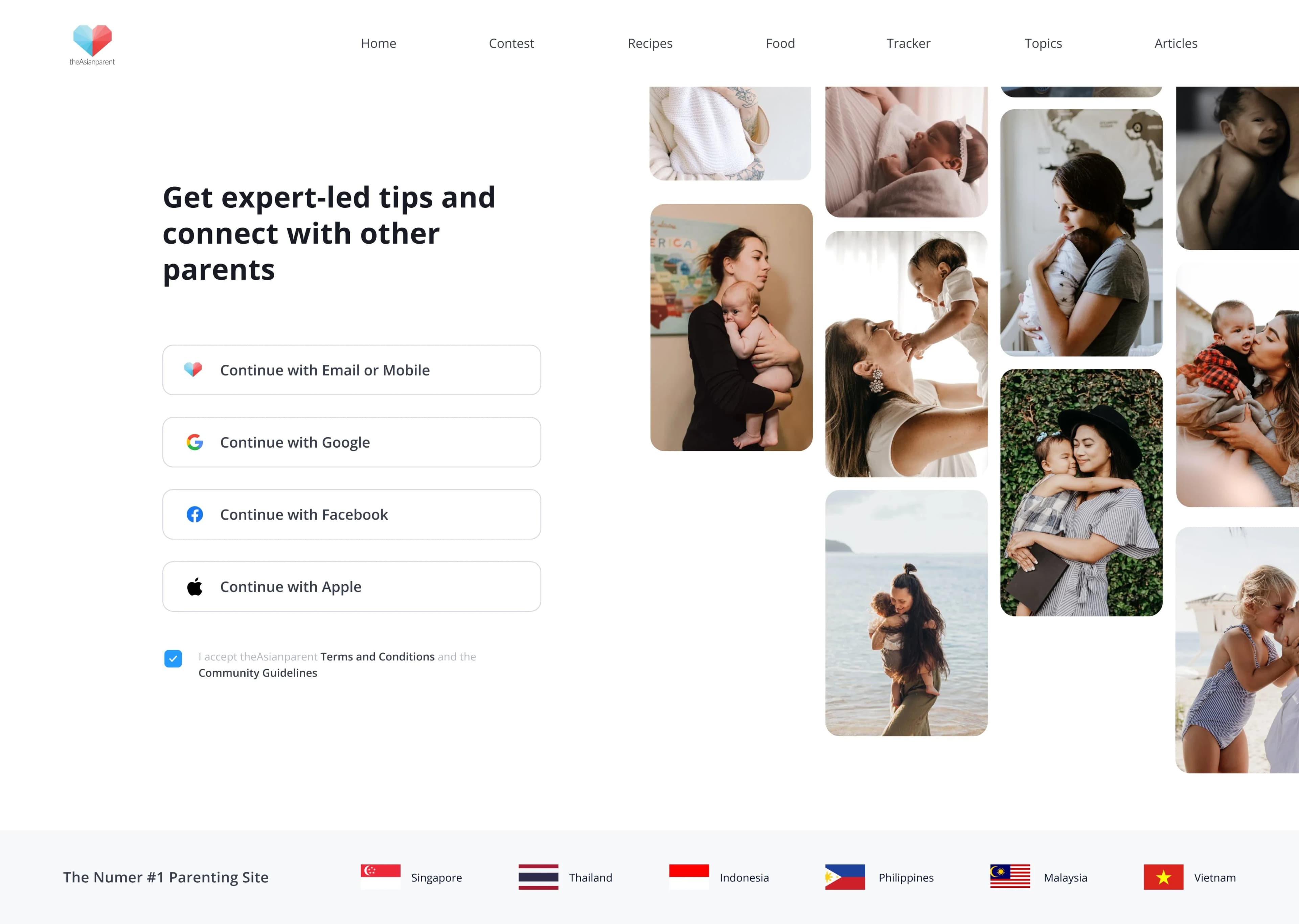 theAsianparent web landing page